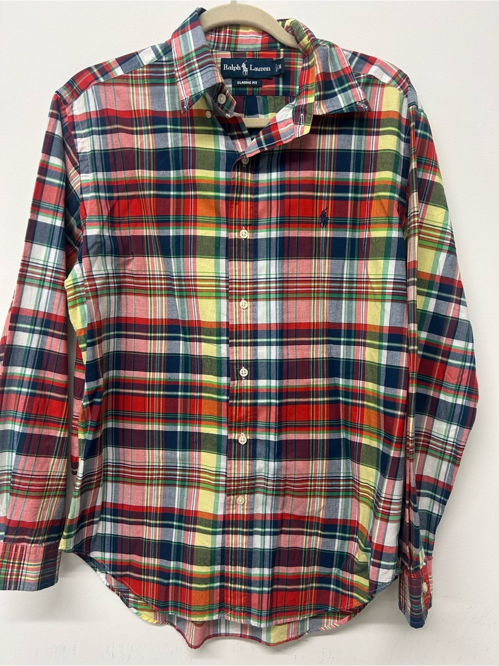 Ralph Lauren Red Green Blue Plaid Cotton Button-Down Shirt